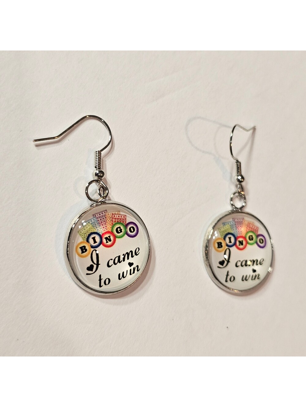 Bingo I Came to Win Round Dangle Earrings